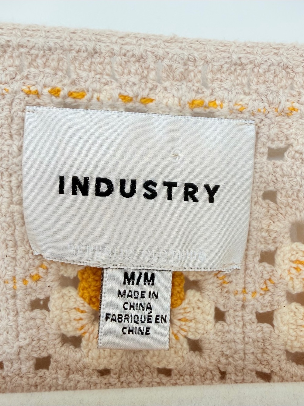 Boho Crochet Sweater with Yellow Daisy Motif - Picture 3 of 4
